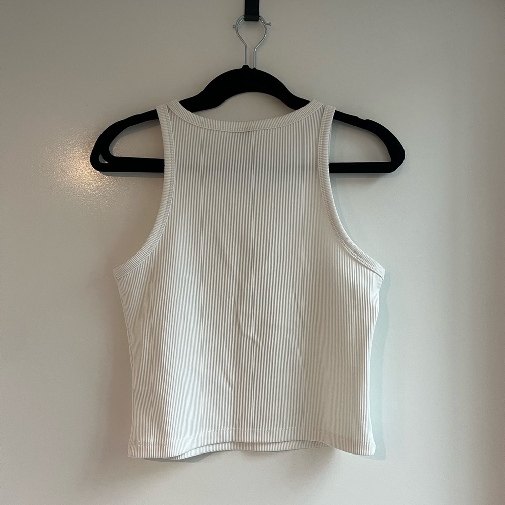 H&M White Ribbed Tank Top